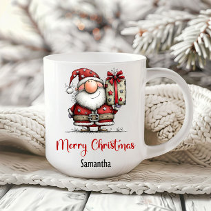 Lustiger Weihnachtsmann Cartoon Weihnachten Kaffee Kaffeetasse