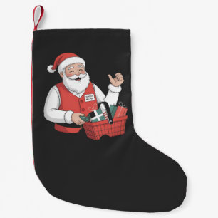 Lustiger Weihnachtsmann-Christmas-Store-Kassierer- Kleiner Weihnachtsstrumpf