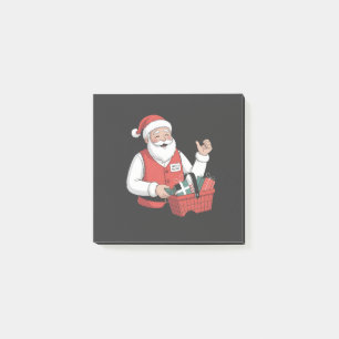 Lustiger Weihnachtsmann-Christmas-Store-Kassierer- Post-it Klebezettel