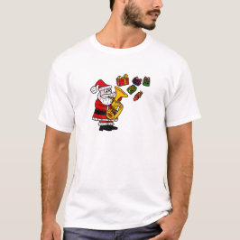 Lustiger Weihnachtsmann, der Tuba-Weihnachtskunst T-Shirt