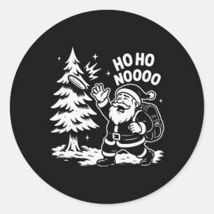 Lustiger Weihnachtsmann Disc Golf Ho Ho Nein Holid Runder Aufkleber