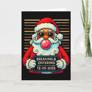 Lustiger Weihnachtsmann Einbruch zu Weihnachten  Karte