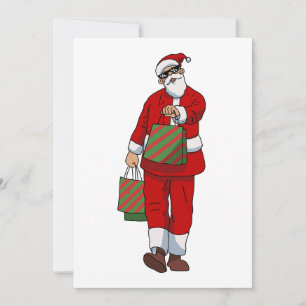 Lustiger Weihnachtsmann-Einkauf  Feiertagskarte