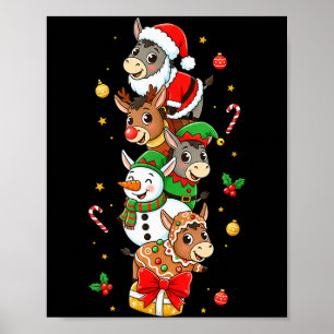 Lustiger Weihnachtsmann-Elf-Schneemann-Weihnachten Poster