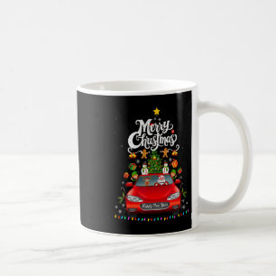 Lustiger Weihnachtsmann fährt Wagen Roter LKW Weih Kaffeetasse