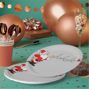 Lustiger Weihnachtsmann frohe Weihnachten Ho Ho Hu Pappteller