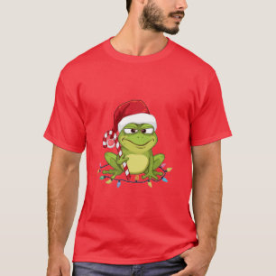 Lustiger Weihnachtsmann-Frosch-Weihnachts-Shirt -  T-Shirt