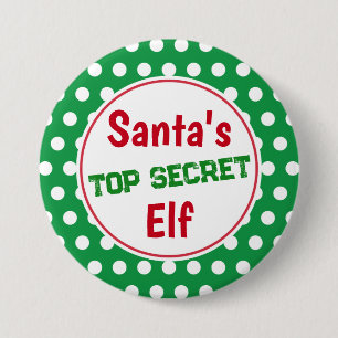 Lustiger Weihnachtsmann-Geheim-Elf-Weihnachtsknopf Button