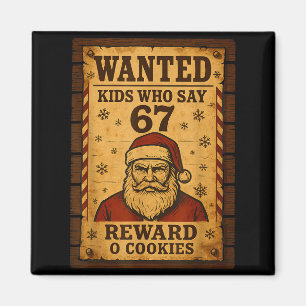 Lustiger Weihnachtsmann gesucht Naughty List Kinde Magnet