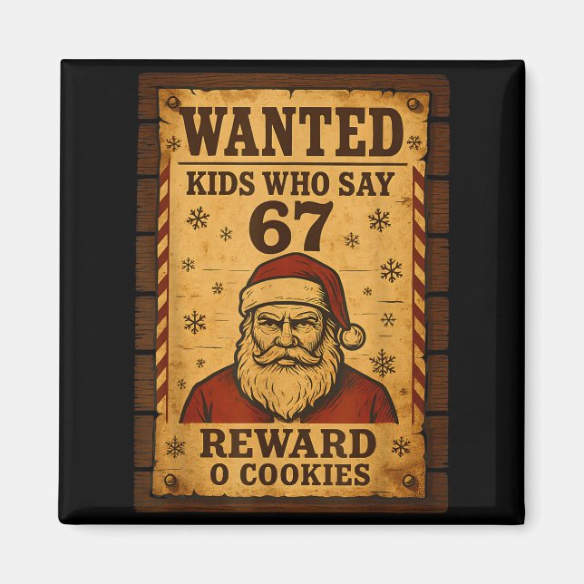 Lustiger Weihnachtsmann gesucht Naughty List Kinde Magnet (Vorne)