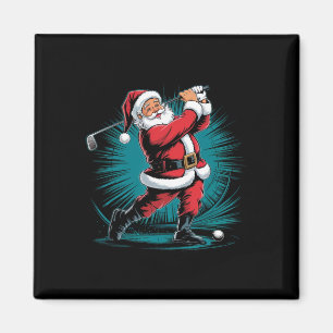 Lustiger Weihnachtsmann Golfball Sport Schwung Wei Magnet