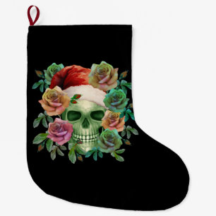 LUSTIGER WEIHNACHTSMANN GRÜNER TOTENKOPF UND WEIHN GROßER WEIHNACHTSSTRUMPF