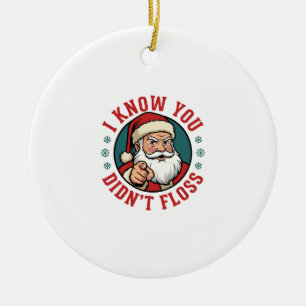 Lustiger Weihnachtsmann hat nicht geflosst Weihnac Keramik Ornament