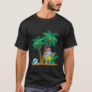 Lustiger Weihnachtsmann Hawaiianischer Sommer Trop T-Shirt