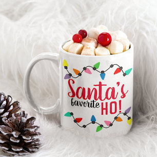Lustiger Weihnachtsmann Helfer Xmas Lichterkette Kaffeetasse