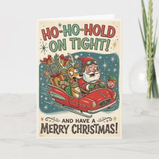 Lustiger Weihnachtsmann – Ho Ho Halt Dich Fest Karte