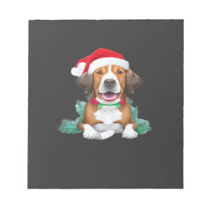 Lustiger Weihnachtsmann-Hund Oversized T-Shirt Notizblock