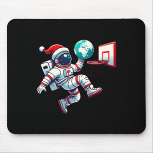 Lustiger Weihnachtsmann-Hut Astronaut Dunking Erde Mousepad