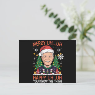 Lustiger Weihnachtsmann Joe Biden Frohe Äh Äh Weih Feiertagspostkarte