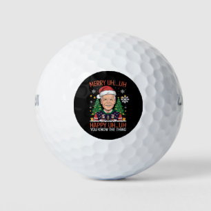 Lustiger Weihnachtsmann Joe Biden Frohe Äh Äh Weih Golfball