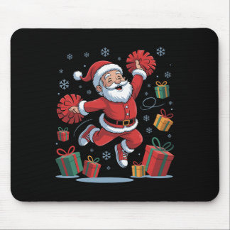 Lustiger Weihnachtsmann jubelt Cheerleading Weihna Mousepad