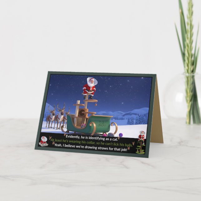 Lustiger Weihnachtsmann Karte (Vorderseite)