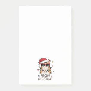 Lustiger Weihnachtsmann-Kater “Frohe Weihnachten” Post-it Klebezettel