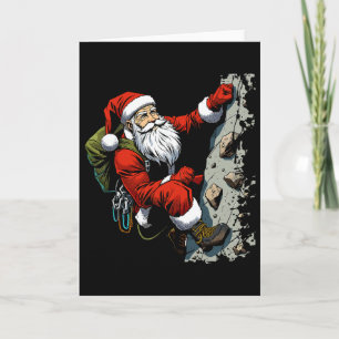 Lustiger Weihnachtsmann Klettert Weihnachten Xmas  Karte