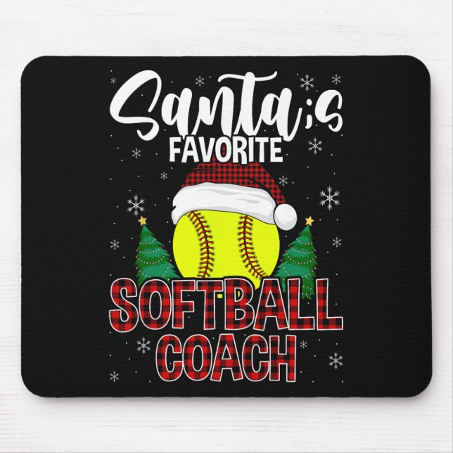 Lustiger Weihnachtsmann Lieblings-Softll-Coach-Wei Mousepad (Vorne)