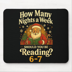 Lustiger Weihnachtsmann liest 67 Meme-Shirt Weihna Mousepad