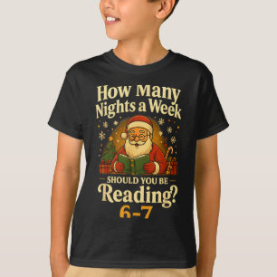 Lustiger Weihnachtsmann liest 67 Meme T-Shirt Weih
