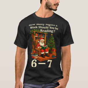 Lustiger Weihnachtsmann liest 67 Meme T-Shirt Weih