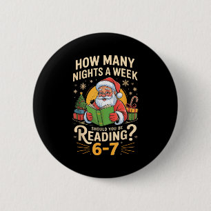 Lustiger Weihnachtsmann liest 67 Meme T-Shirt Weih Button