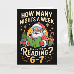 Lustiger Weihnachtsmann liest 67 Meme T-Shirt Weih Karte