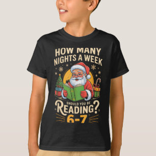 Lustiger Weihnachtsmann liest 67 Meme Tee Weihnach