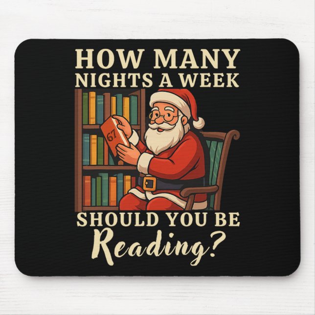 Lustiger Weihnachtsmann liest 67 Meme Tee Weihnach Mousepad (Vorne)
