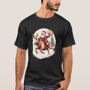 Lustiger Weihnachtsmann mit Elch Tier für Elchlieb T-Shirt