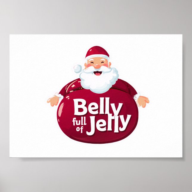 Lustiger Weihnachtsmann mit vollem Wackelpudding-B Poster (Vorne)