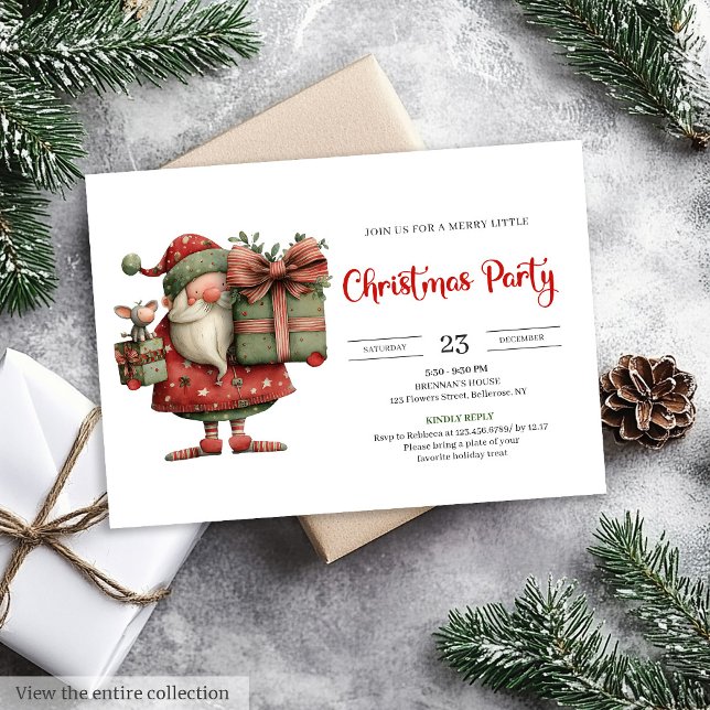 Lustiger Weihnachtsmann Moderner Chic Büro-Stil Ei Einladung (Funny Santa Claus Modern Chic Office Style Invitation

)