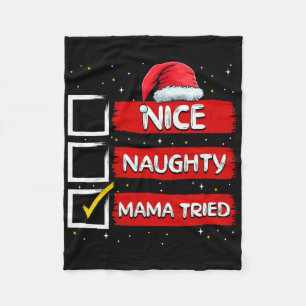Lustiger Weihnachtsmann Netter Böser Mama Versucht Fleecedecke