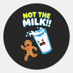 Lustiger Weihnachtsmann Nicht Die Milch Pun Kekse Runder Aufkleber