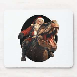 Lustiger Weihnachtsmann reitet auf Dinosaurier, Vi Mousepad