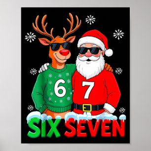 Lustiger Weihnachtsmann Rentier 6 7 Weihnachten Me Poster
