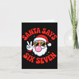 Lustiger Weihnachtsmann sagt 6 7 Sechs Sieben Weih Karte
