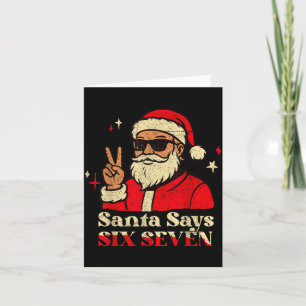 Lustiger Weihnachtsmann sagt sechs sieben 67 Meme Karte