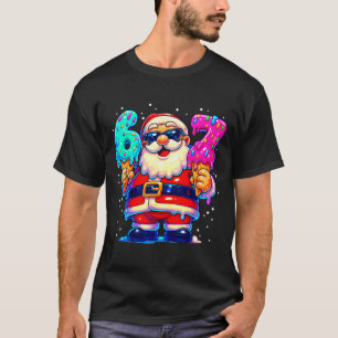 Lustiger Weihnachtsmann sagt sechs sieben 67 Meme T-Shirt