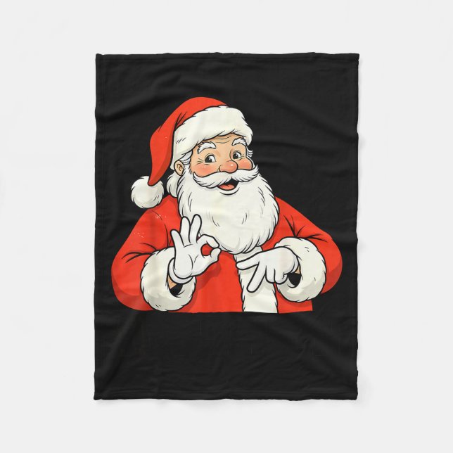 Lustiger Weihnachtsmann sagt sechs sieben Weihnach Fleecedecke (Vorderseite)