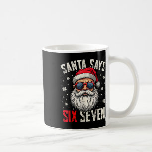 Lustiger Weihnachtsmann sagt sechs sieben Weihnach Kaffeetasse