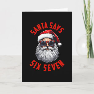 Lustiger Weihnachtsmann sagt sechs sieben Weihnach Karte