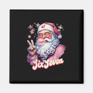 Lustiger Weihnachtsmann sagt sechs sieben Weihnach Magnet